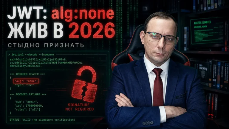 JWT: алгоритм alg:none жив в 2026, стыдно признать